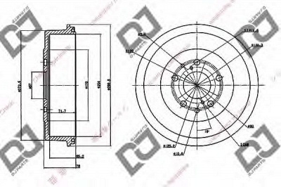 DJ PARTS br1069 -  Тормозной барабан